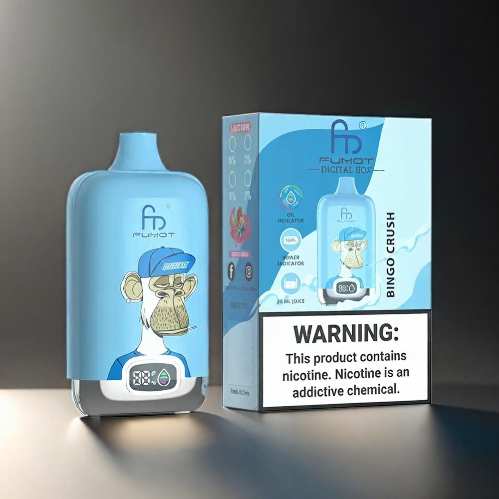 Fumot Tornado Digital Box 12000 Puffs Norge Engros med 20ml E-Liquid, 550mAh Batteri og Type-C-lading