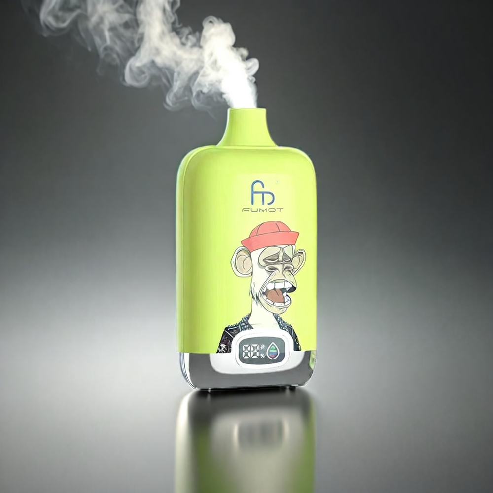 Fumot Tornado Digital Box 12000 Puffs Norge Engros med 20ml E-Liquid, Mesh Coil og Type-C-lading – Jordbær Kiwi