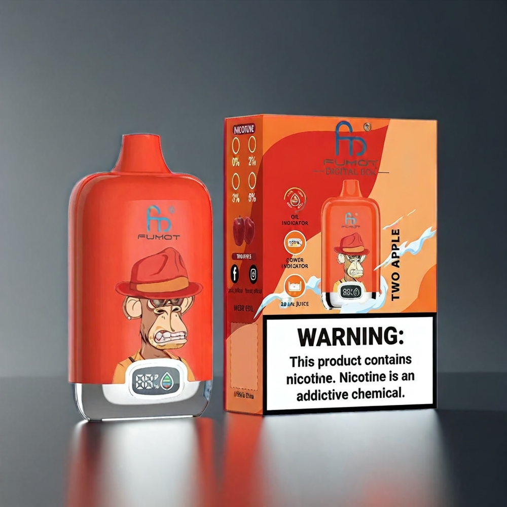Fumot Tornado Digital Box 12000 Puffs Norge engros - To Epler, 20ml, 550mAh, Type-C Lading, MTL