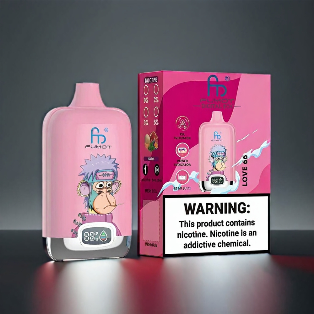 Fumot Tornado Digital Box 12000 Puffs Norge engros med 20ml E-Liquid, Type-C Lading og Mesh Coil