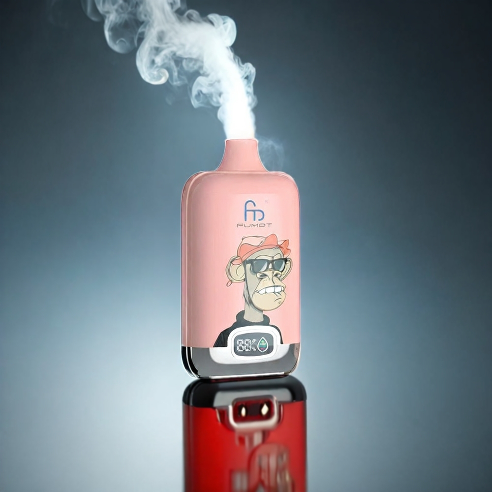Fumot Tornado Digital Box Norge Engros – 12000 Puffs, 20ml E-Liquid, 550mAh, Type-C, Jordbær Is