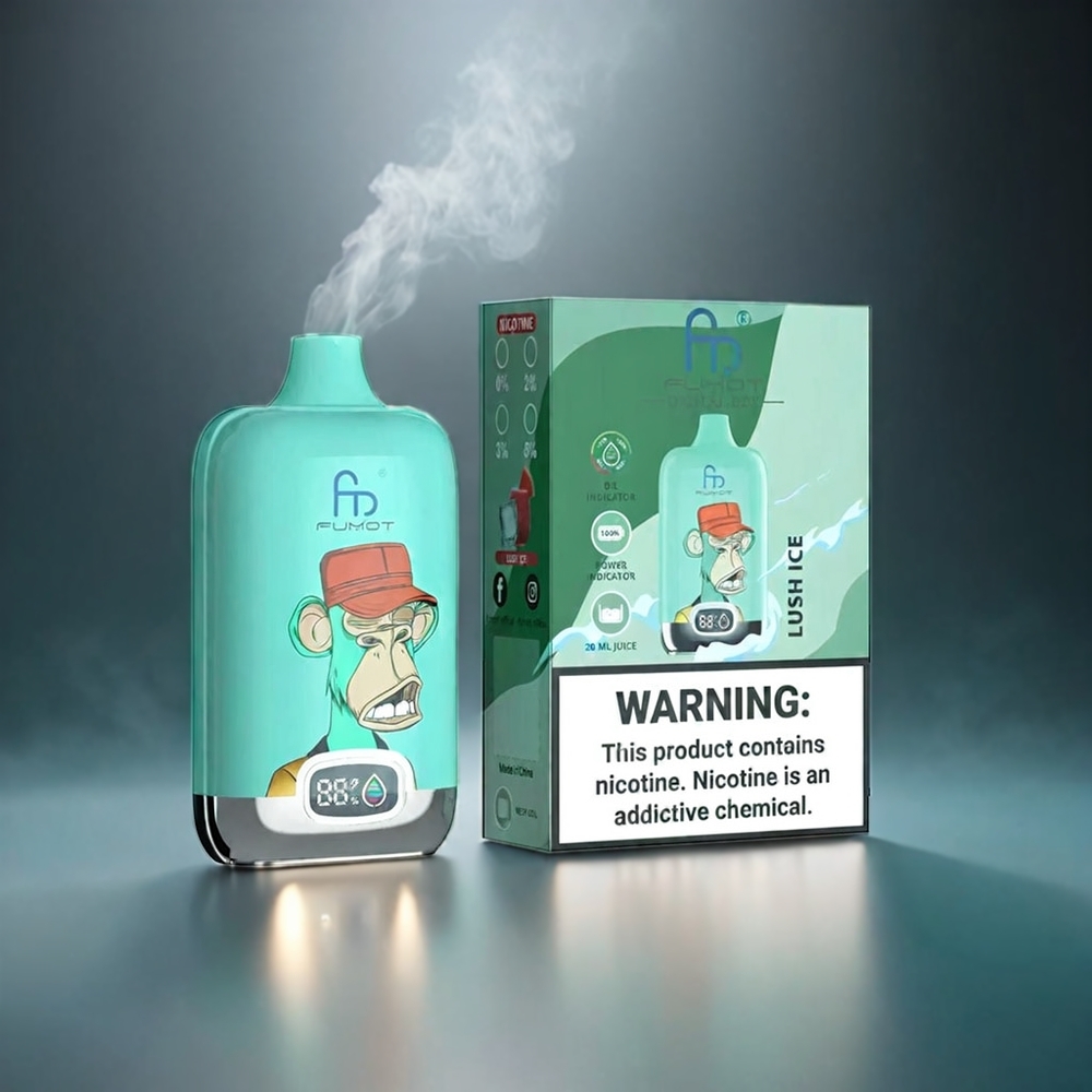 Fumot Tornado Digital Box Norge Engros 12000 Puffs 20ml E-Liquid 550mAh Type-C Lush Is