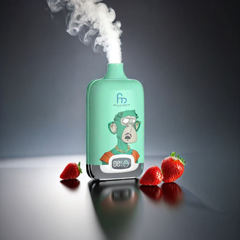Fumot Tornado Digital Box Norge Engros – 12000 Puffs, 20ml E-Liquid, Type-C Lading, 550mAh Batteri, Jordbær