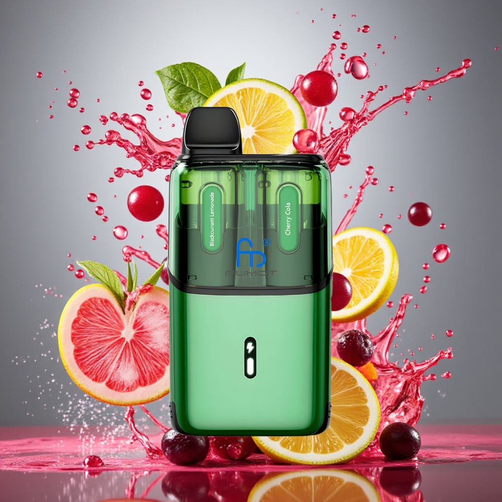 Fumot Ultra T32000 Norge Engros Engangs Vape – Solbær Sitronade & Kirsebær Cola – 32000 Puff, 800mAh, Type-C Lading, 20mg Nikotin, Mesh Coil