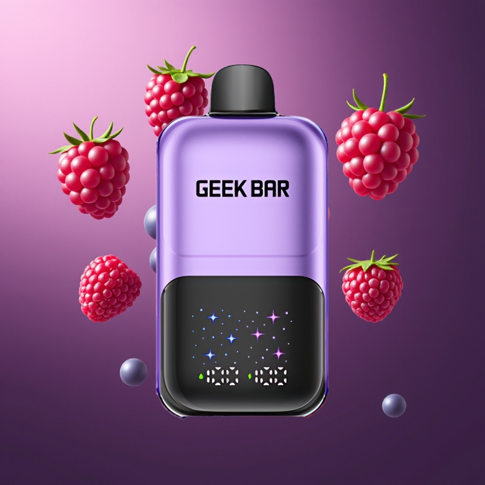 GEEKBAR 2GO Norge Engros 20mL Dual Tank 50000 Puffs Justerbar Smak/Kjølighet 5% Nikotinsalt Lades Batteri Vape til Engangsbruk Pen Drue & Bringebær