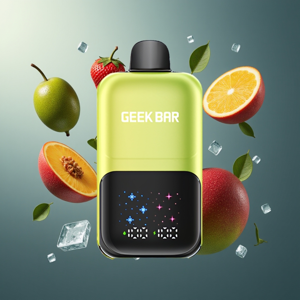 GEEKBAR 2GO Norge Engros 20ml 50000 Puffs Two Series Vape til Engangsbruk Pen Mango Is med Interaktiv Stor Skjerm og 3-nivå Justerbar Smak/Kjølighet