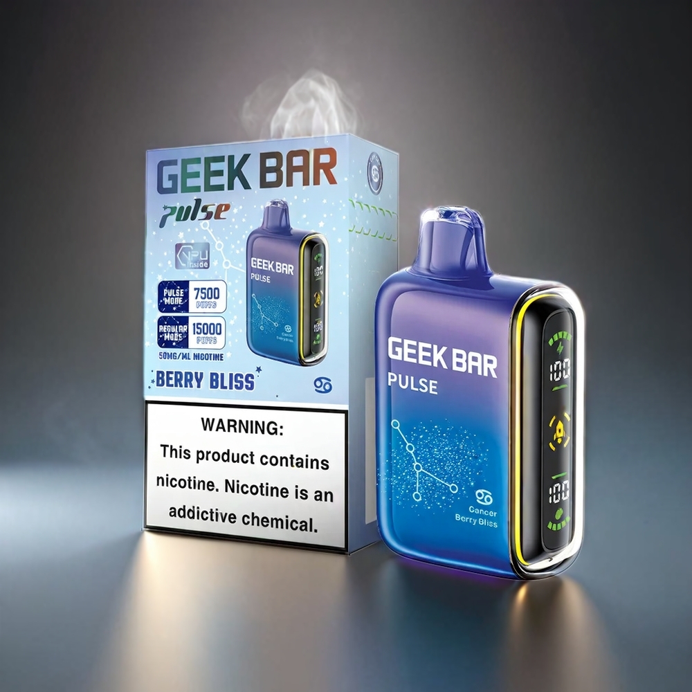 Geek Bar Pulse 15000 Puffs Norge Engros – 16ML, 5% Nikotin, Justerbar Luftstrøm, USB Type-C