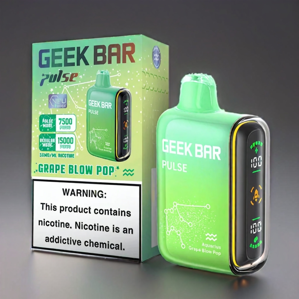 Geek Bar Pulse 15000 Puffs Norge Engros – 16ML, 5% Nikotin, Justerbar Luftstrøm, USB Type-C