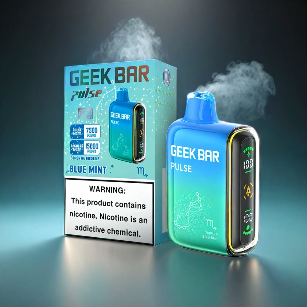 Geek Bar Pulse 15000 Puffs Norge Engros – 16ML, 5% Nikotin, Justerbar Luftstrøm, USB Type-C