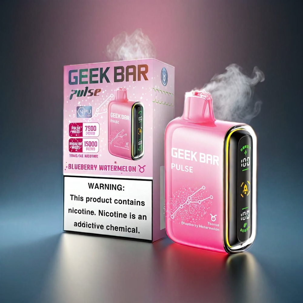 Geek Bar Pulse 15000 Puffs Norge Engros – 16ML, 5% Nikotin, Justerbar Luftstrøm, USB Type-C