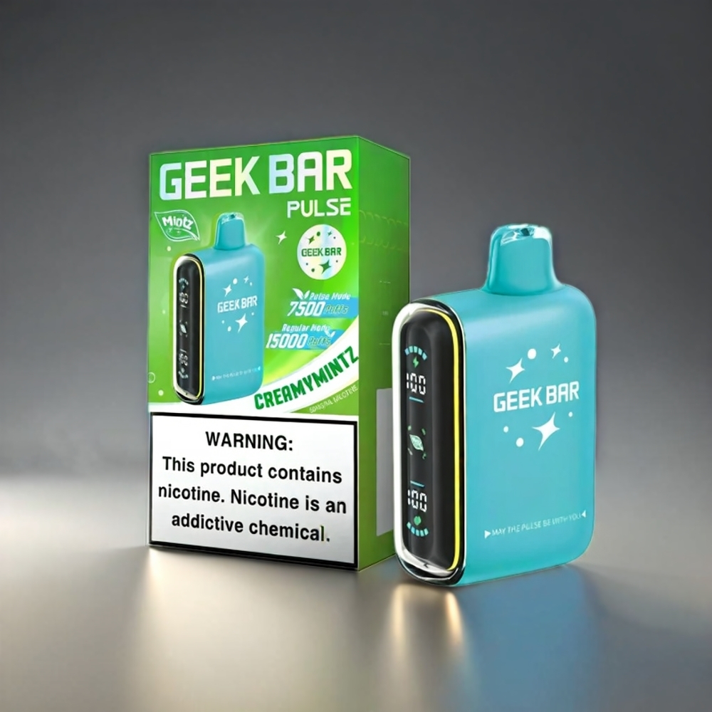 Geek Bar Pulse 15000 Puffs Norge Engros med 16ML E-væske, 5% Nikotin og Justerbar Luftstrøm