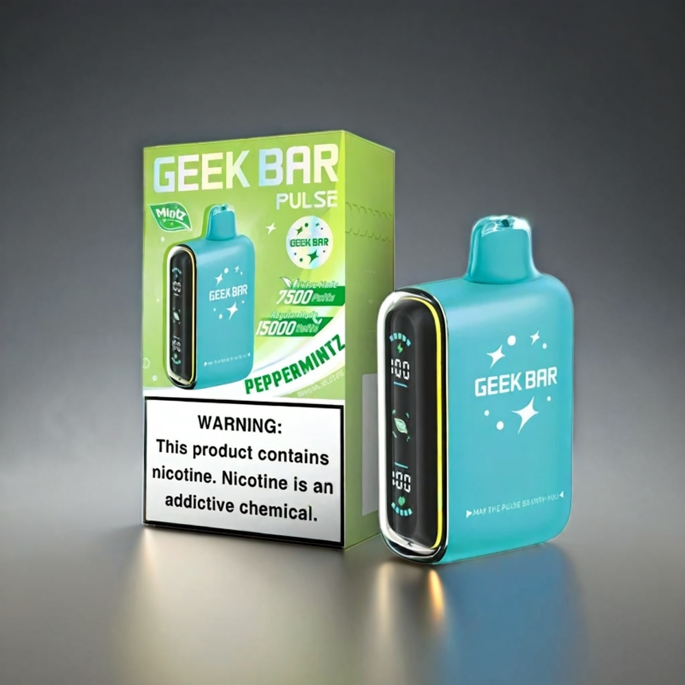 Geek Bar Pulse 15000 Puffs Norge Engros med 16ML E-væske, 5% Nikotin og Justerbar Luftstrøm
