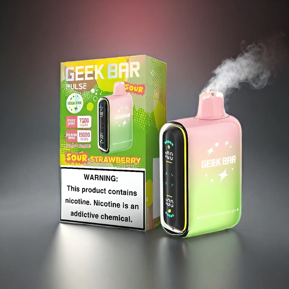 Geek Bar Pulse 15000 Puffs Norge Engros med 16ML e-væske, 5% nikotin og justerbar luftstrøm