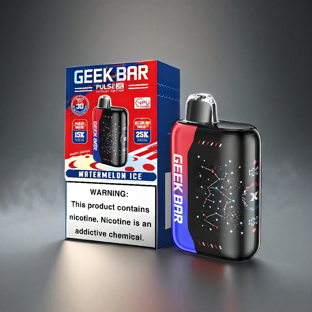 Geek Bar Pulse X 25000 Puffs Norge Engros – Opptil 25000 Sug, 18mL Fylt E-Væske, 3D Skjerm, USB-C Lading, Dual Mesh Coil