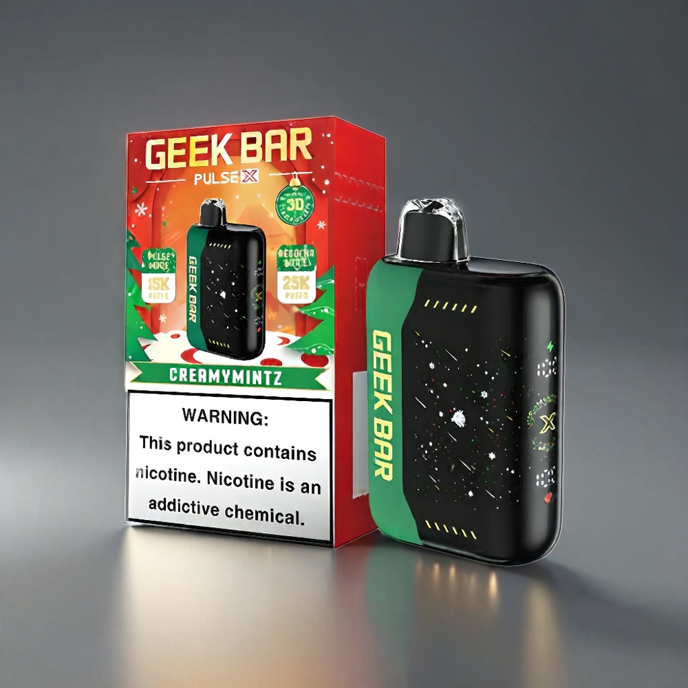 Geek Bar Pulse X 25000 Puffs Norge Engros med 18mL Fyllt E-Væske, 0-5% Nikotin, USB Type-C og Dual Mesh Coil