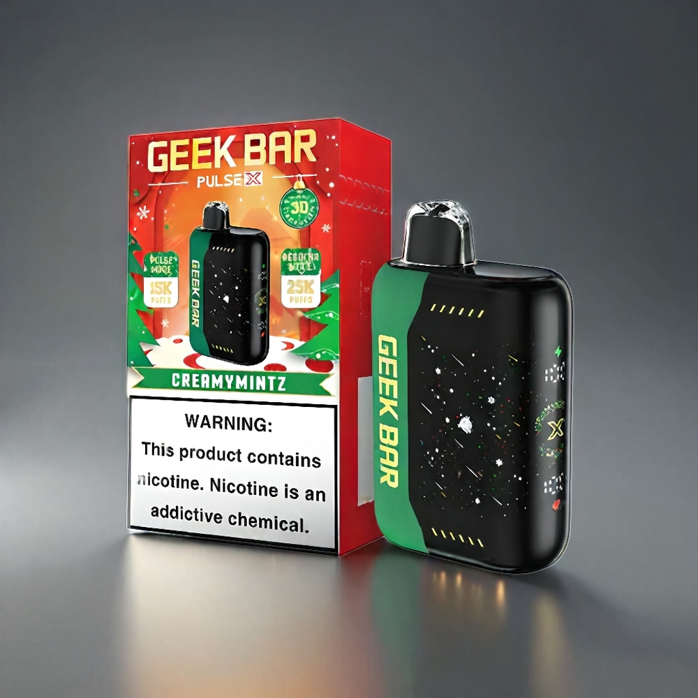 Geek Bar Pulse X 25000 Puffs Norge Engros med 18mL Fyllt E-Væske, 0-5% Nikotin, USB Type-C og Dual Mesh Coil