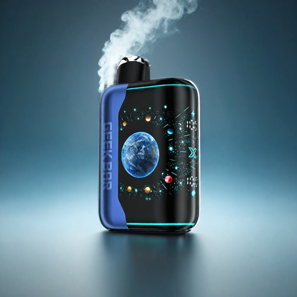 GEEK BAR Pulse X Platinum Edition Norge Engros – 25000 Puff, 20mL E-Likvid, Blå Bringebær Is, Matte Platinum Finish, USB-C-lading, Dual Mesh Coil, 2% Nikotin