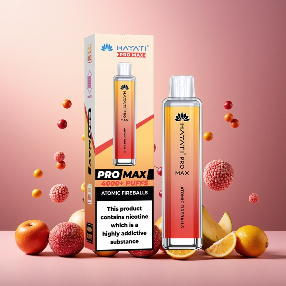 Hayati Pro Max 4000 Puffs Engangs Vape Norge Engros – 2%/5% Nikotin, 1400mAh Batteri, 4000 Trekk, Dual 1.1 Ohm Mesh Coil, LED Lys, TPD-Sertifisert
