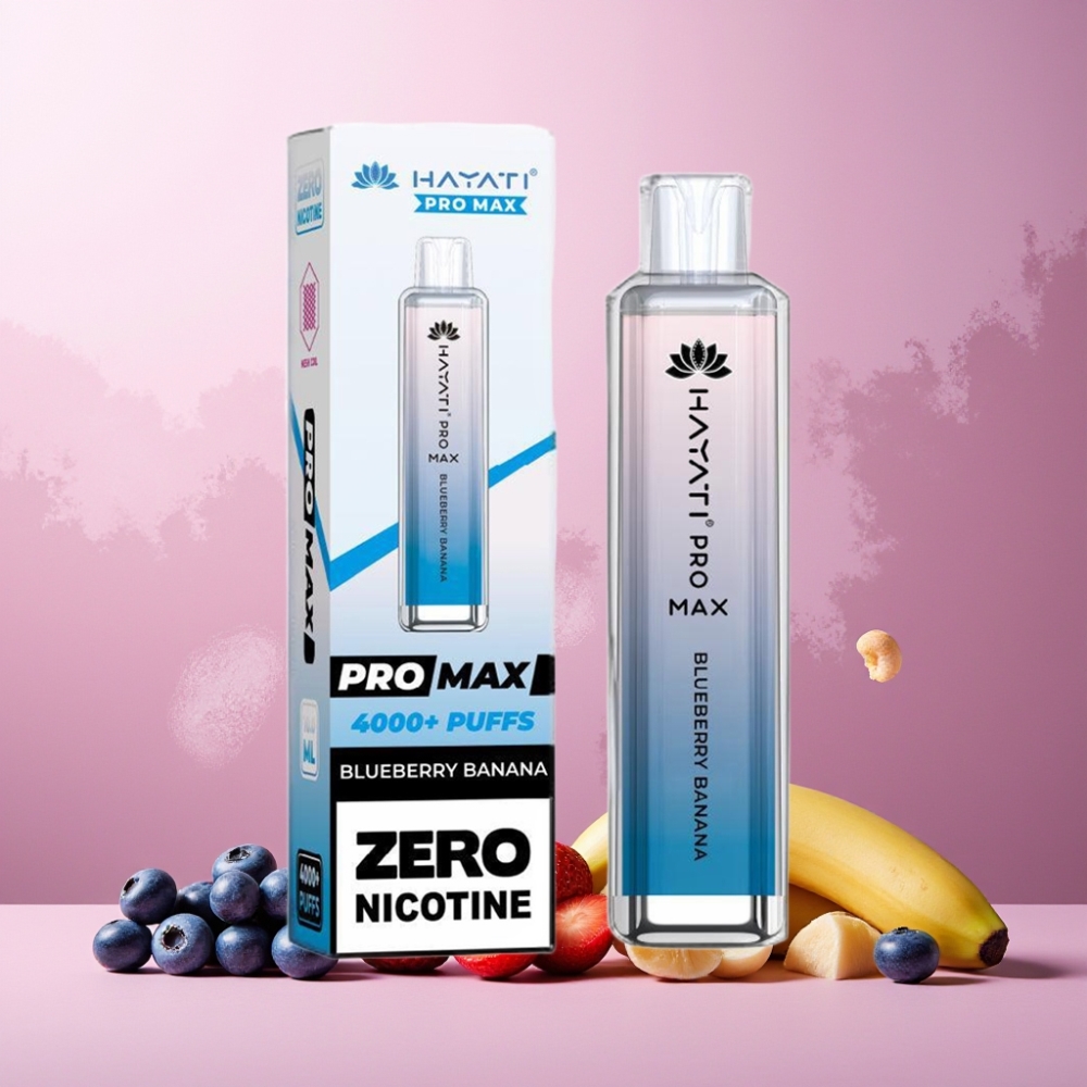 Hayati Pro Max 4000 Puffs Engangs Vape Norge Engros – Blåbær Banan, 2ml Tank, 1400mAh Oppladbar, 2% & 5% Nikotin, TPD-Sertifisert