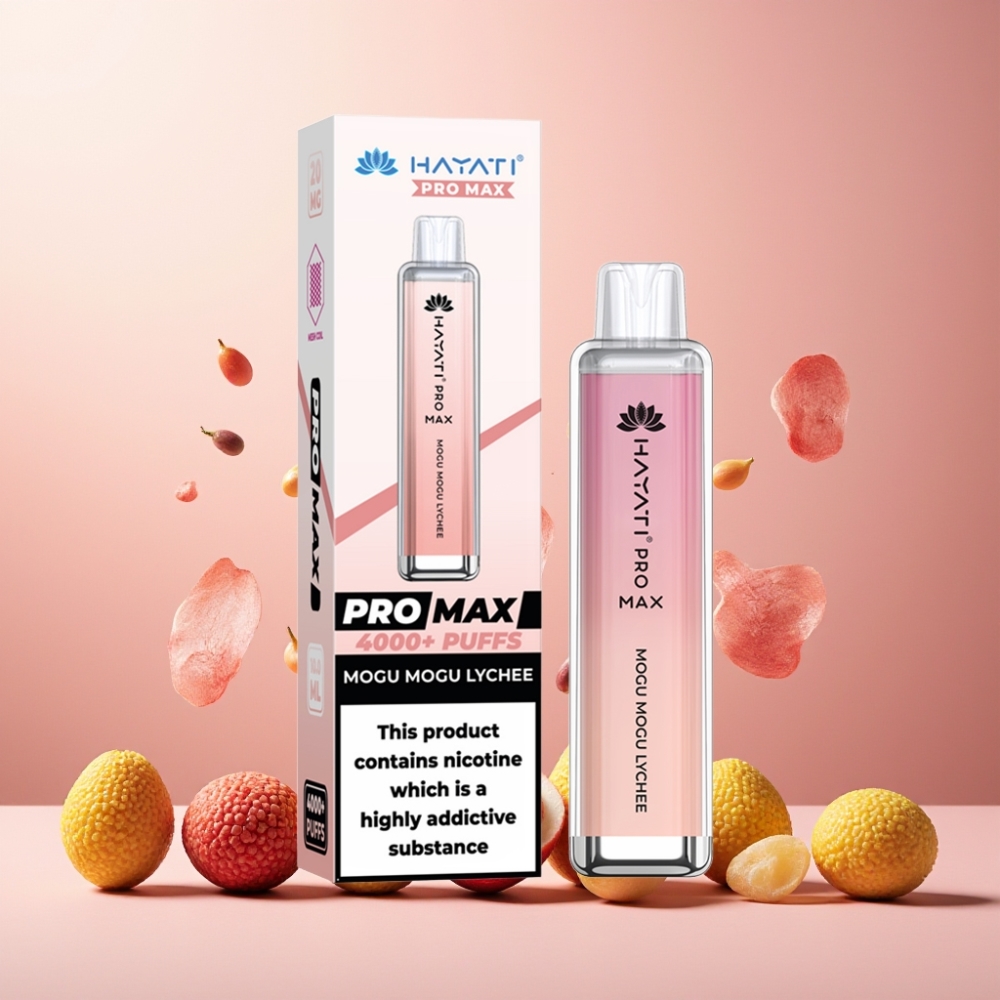 Hayati Pro Max 4000 Puffs Engangs Vape Norge Engros – Litchi Mogu Mogu – 2%/5% Nikotin, 1400mAh Batteri, 4000 Puff, TPD-Compliant