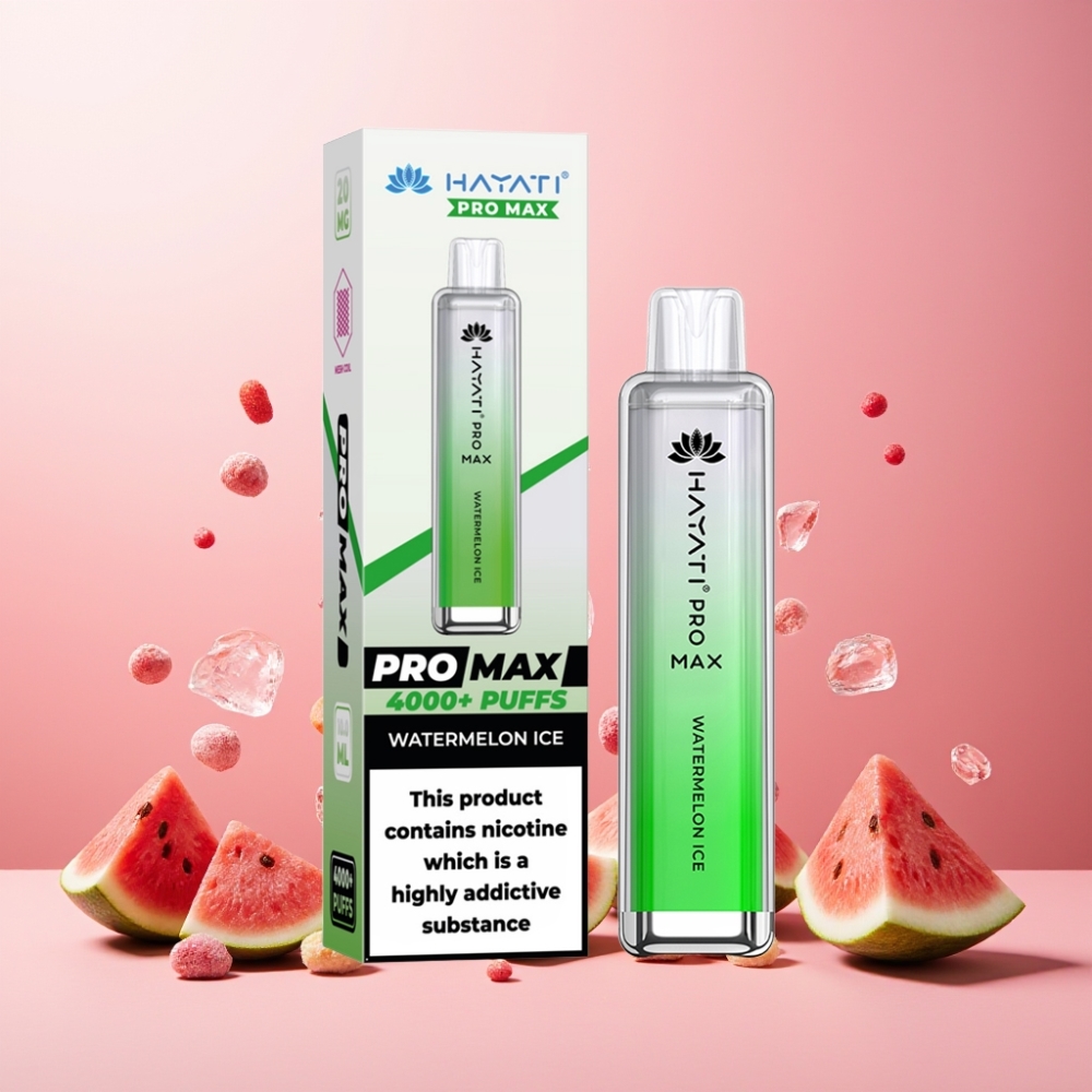 Hayati Pro Max 4000 Puffs Engangs Vape Norge Engros – Vannmelon Is, 1400mAh Batteri, 2%/5% Nikotin, 4000 Trekk, TPD-Kompatibel