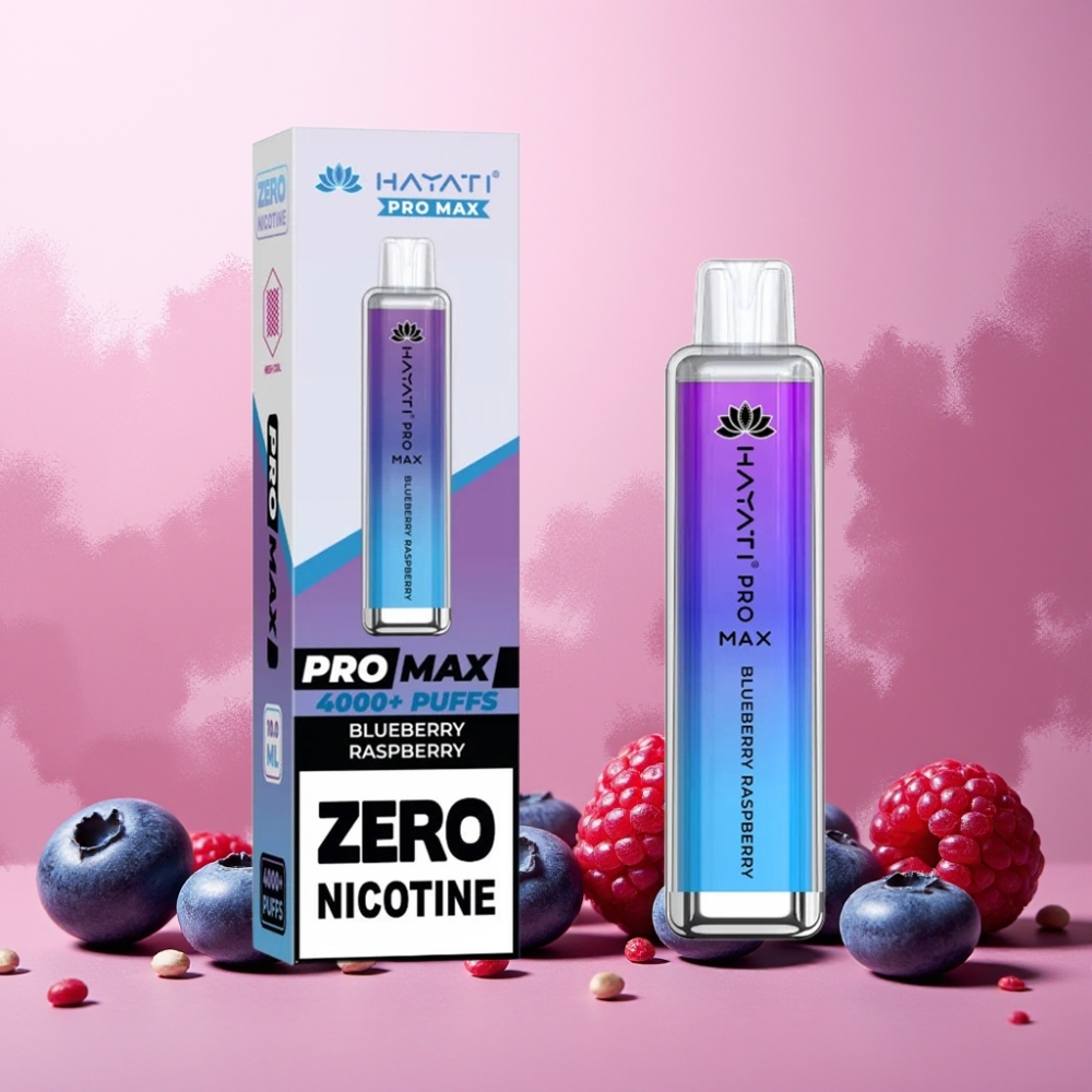 Hayati Pro Max 4000 Puffs Norge Engros Vape til engangsbruk Blåbær Bringebær med 1400mAh batteri og 2ml/10ml tank