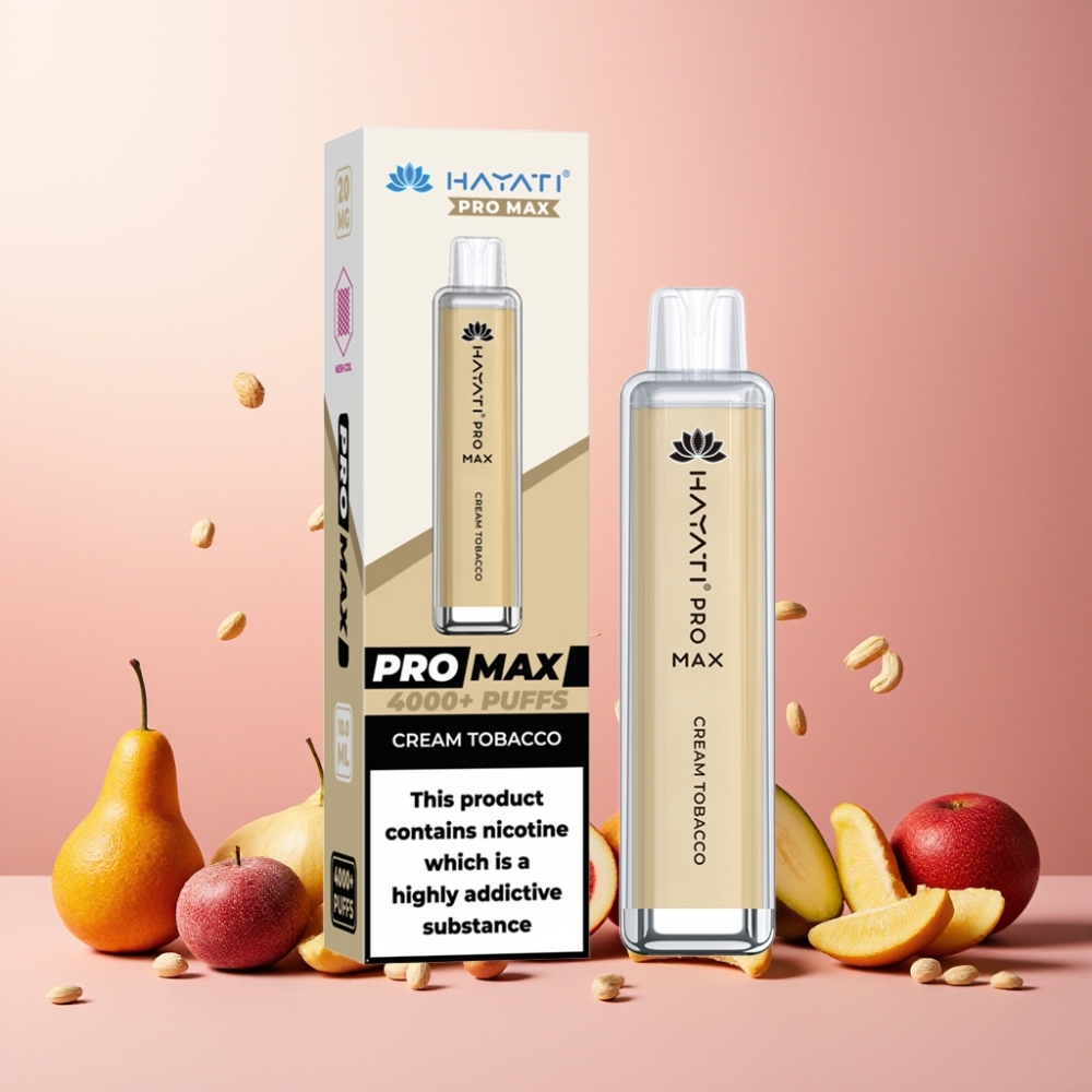 Hayati Pro Max 4000 Puffs Norge Engros Vape til engangsbruk Kremsjokolade Tobakk 1400mAh Batteri 2%/5% Nikotin