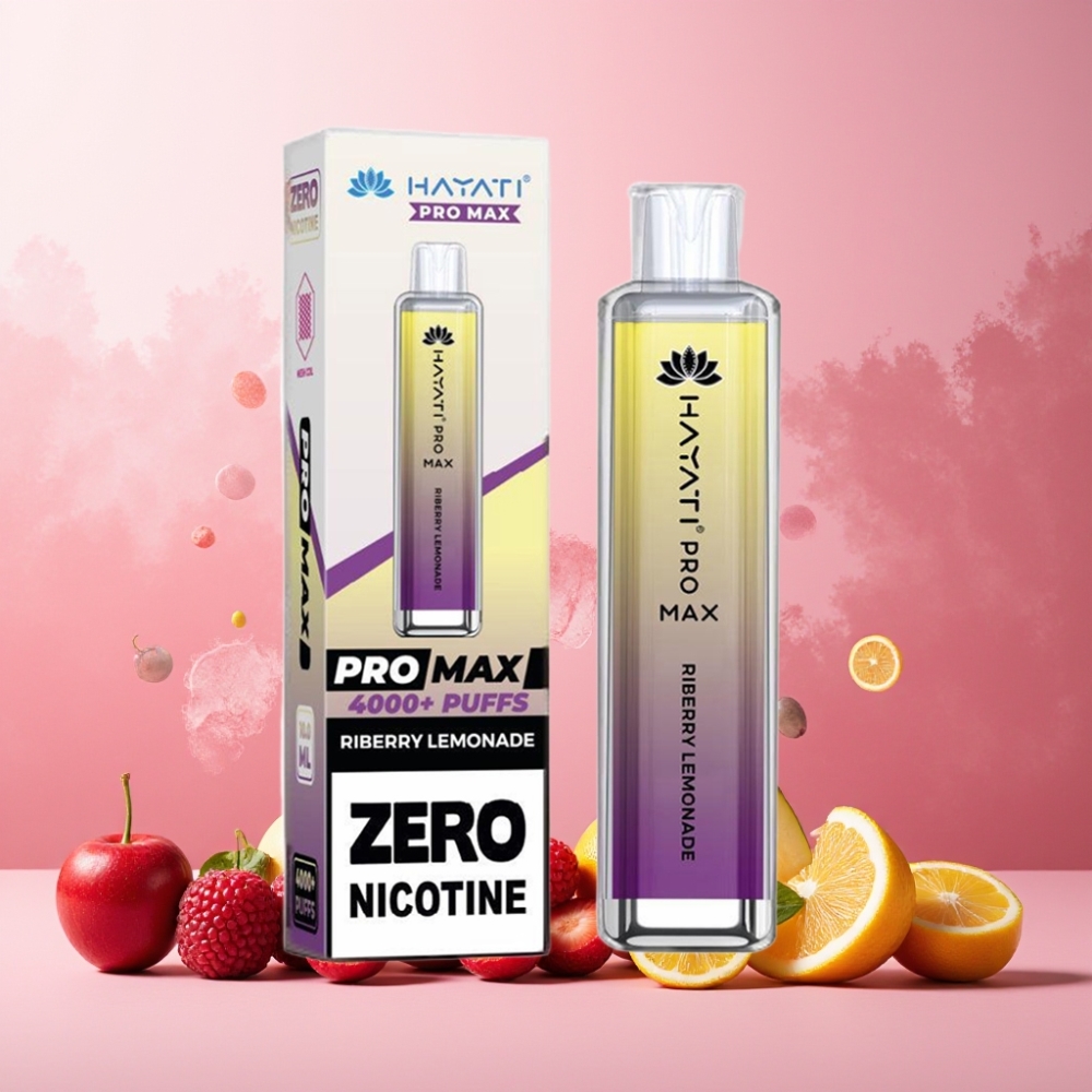 Hayati Pro Max 4000 Puffs Norge Engros Vape til engangsbruk Riberry Lemonade med 1400mAh batteri og 2%/5% nikotin