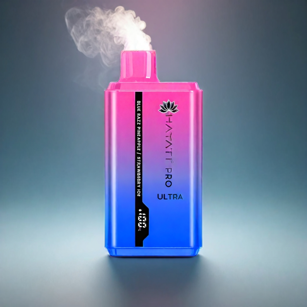 Hayati Pro Ultra 15000 Puffs Norge Engros – Blå Bringebær Ananas Jordbær Is – 850mAh Batteri, 12ml E-Væske, 2% Nikotin, 49 Smakstilbud