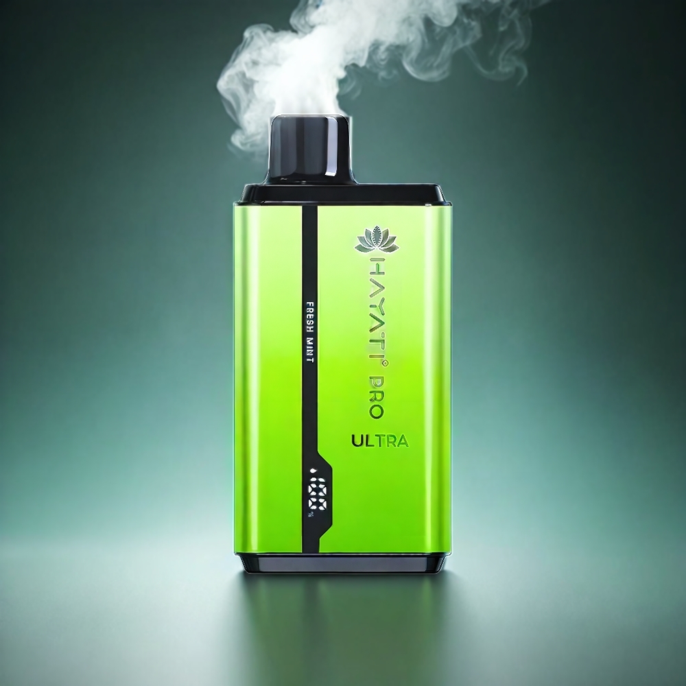 Hayati Pro Ultra 15000 Puffs Norge engros – 850mAh batteri, 12ml e-væske, 2% nikotin, 49 smaker, Frisk Mynte