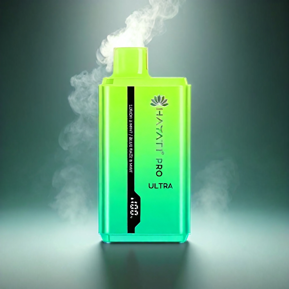 Hayati Pro Ultra 15000 Puffs Norge engros – 850mAh batteri, 12ml e-væske, 2% nikotin, 49 smaker – Sitron & Mynte Blå Bringebær & Mynte