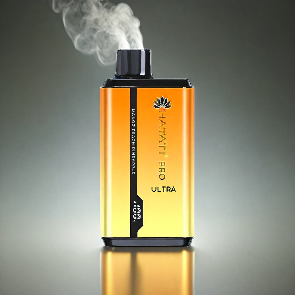 Hayati Pro Ultra 15000+ Puffs Vape Norge Engros – 850mAh Batteri, 12ml E-Væske, 2% Nikotin, Mango Fersken Ananas – 49 Smaker