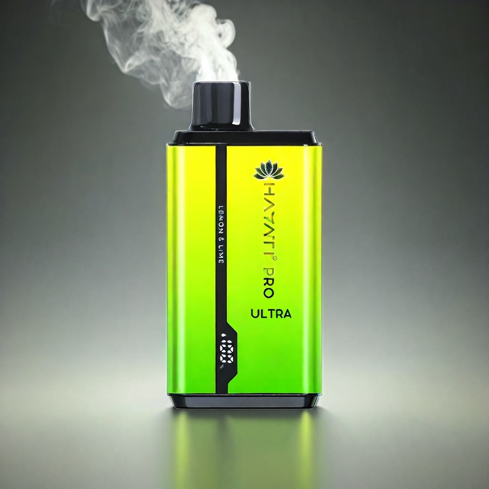 Hayati Pro Ultra Norge engros – 15000+ Puffs, 850mAh batteri, 12ml e-væske, 2% nikotin, 49 smaker, Sitron & Lime