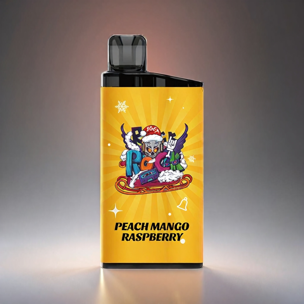 Iget Bar 3500 Puffs Norge Engros 1400 mAh (Fersken Mango Bringebær) – 1.2 Ohm Mesh Coil, 78g