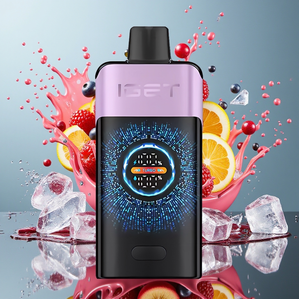 IGET ONE 12000 Puffs Norge Engros Engangs Vape Mixed Berries Is med 2700 mAh Batteri og Stor Bøyd Fargeskjerm