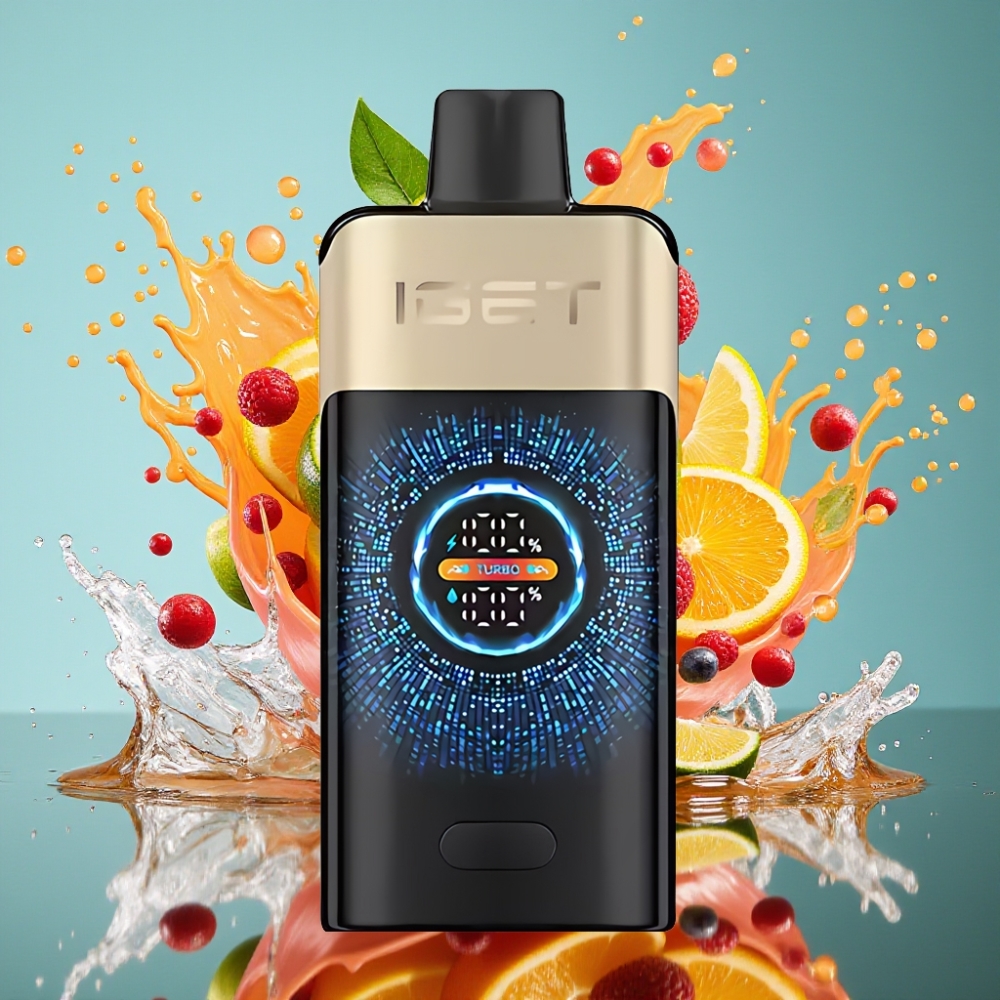 IGET ONE 12000 Puffs Norge Engros Engangs Vape Tropisk Oransje Monster med 2700 mAh Batteri og Stor Bøyd Fargeskjerm