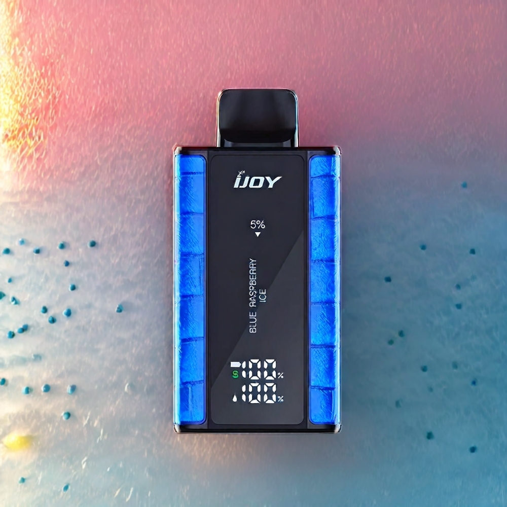 IJOY Captain 10000 Puffs Engangs Vape Norge Engros – Blå Bringebær Is, 650mAh Batteri, 18ml E-væske, 5% Nikotin, Justerbar Effekt