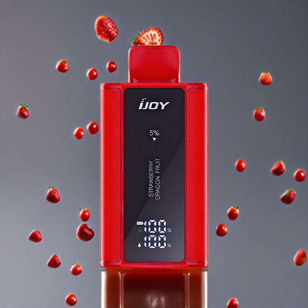 IJOY Captain 10000 Puffs Engangs Vape Norge Engros – Jordbær og Dragefrukt, 18ml E-væske, 650mAh Batteri, Type-C Lading, Justerbar Effekt