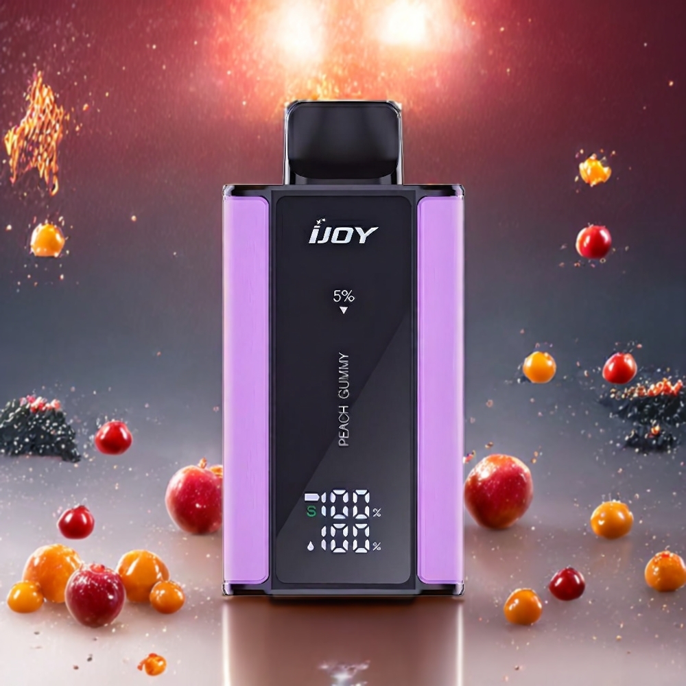 IJOY Captain 10000 Puffs Engangs vape Peach Gummy Norge Engros – 18ml, 5% Nikotin, 650mAh, Type-C Lading