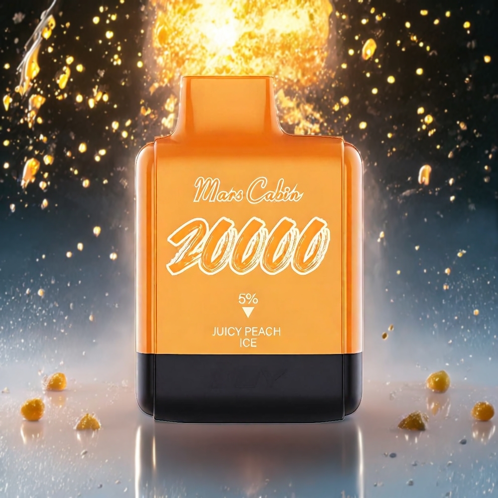 IJOY Mars Cabin 20000 Puffs Engangs Vape Juicy Peach Ice Norge Engros – 20ML E-væske, 50mg Nikotin, 0.5 Ohm Dual Mesh Coil, TYPE-C Lading