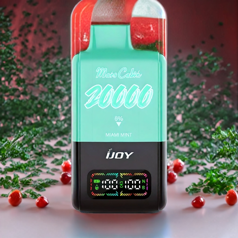 IJOY Mars Cabin 20000 Puffs Engangs Vape Norge Engros – Miami Mynte, 20ML E-væske, 0.5 Ohm Dual Mesh Coil, TYPE-C Lading