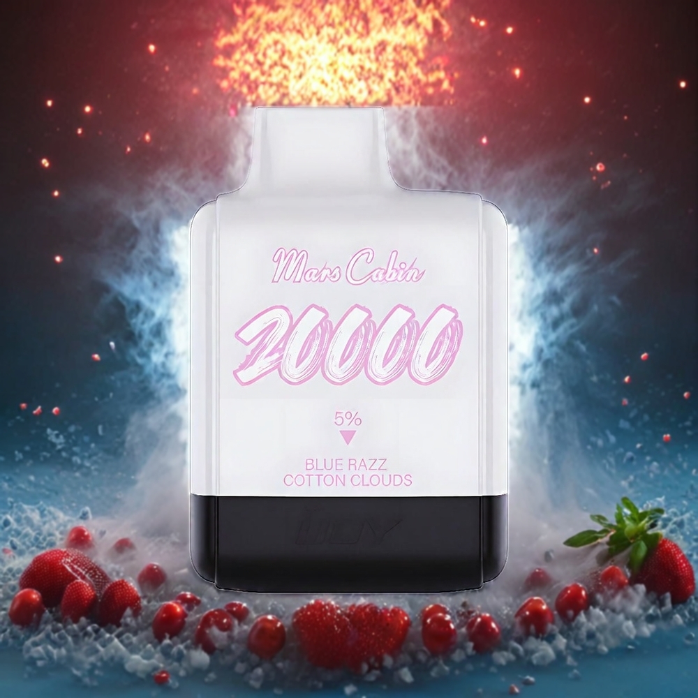 IJOY Mars Cabin 20000 Puffs Norge Engros – Blå Bringebær (Blue Razz) Bomuldsskyer (Cotton Clouds) – 20ML 50mg TYPE-C Ladestasjon 850 mAh