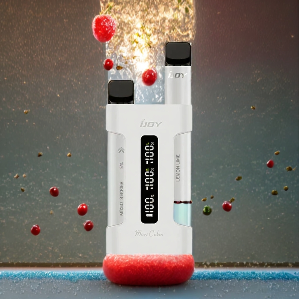 IJOY Mars Cabin 600 Puffs Engangs Vape Hvit – Norge Engros – 2ml E-væske, 100mAh Batteri, Type-C Lading, 1.0 Ohm Mesh Coil