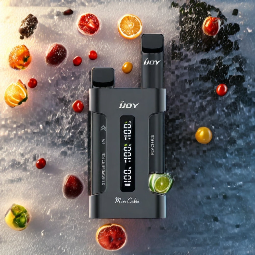 IJOY Mars Cabin 600 Puffs Engangs vape Norge Engros – 2ml Kapasitet, 600 Puff, 1.0 Ohm Mesh Coil, Type-C Lading, Sort