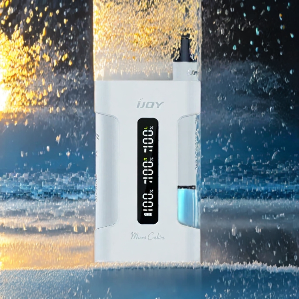 IJOY Mars Cabin 6000 Puffs Engangs vape White Norge Engros – 6000 Puffs, 2 x 5ML E-liquid, 50mg Nikotin, Type-C Ladekasse