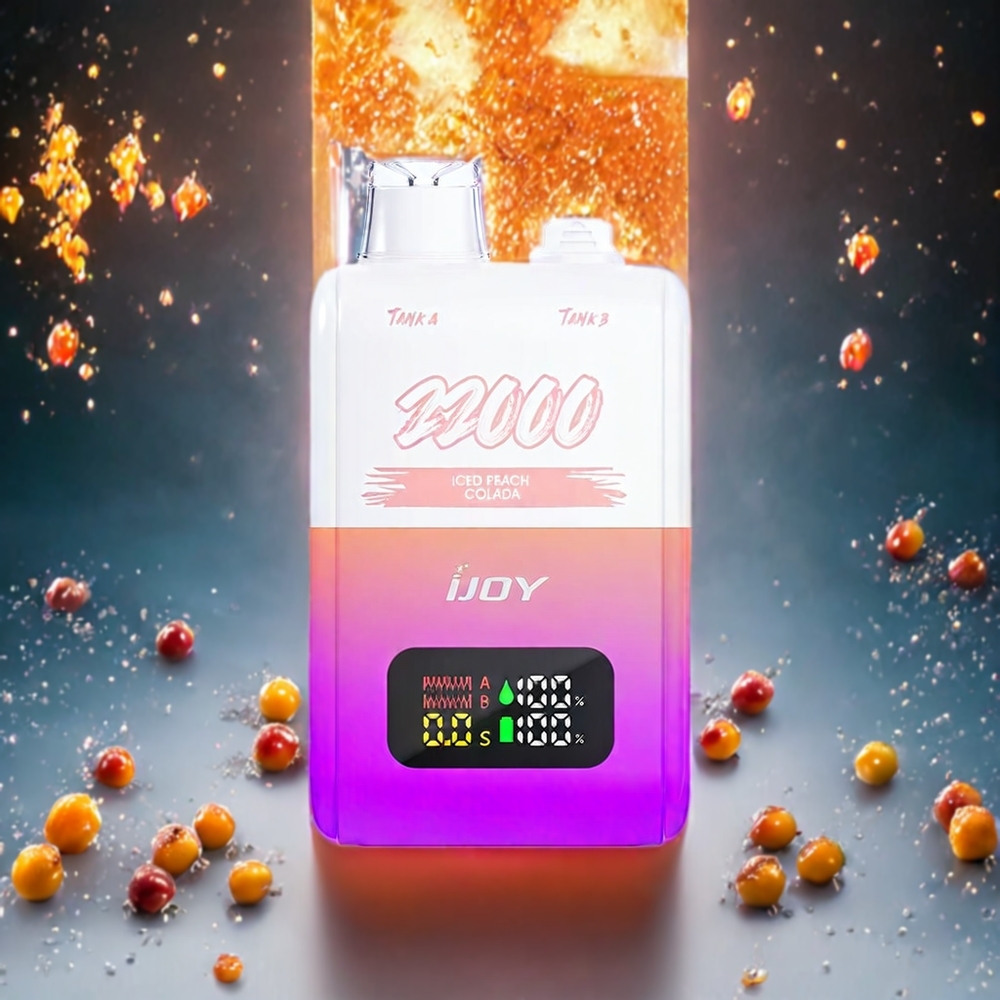 IJOY SD 22000 Puffs Engangs vape Iscaldet Fersken Colaada Norge Engros – 22000 Puffs, 15W, Type-C-lading, 30ML