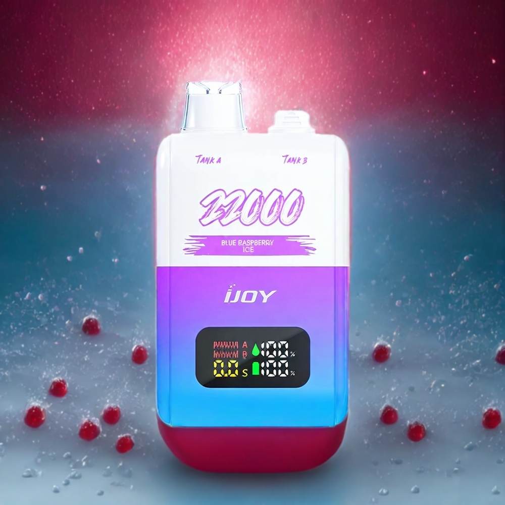 IJOY SD 22000 Puffs Norge Engros Engangs vape Blå Bringebær Is – 15ML + 15ML, 0.8 Ohm Mesh Coil, Type-C Lading