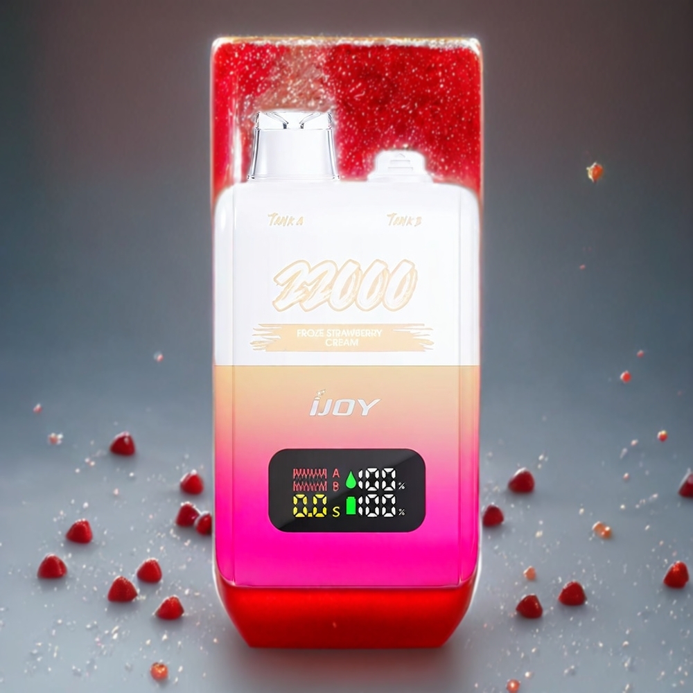 IJOY SD 22000 Puffs Norge Engros Engangs vape Frostet Jordbær Krem – 15W, 650 mAh, Type-C Lading, 15ML + 15ML