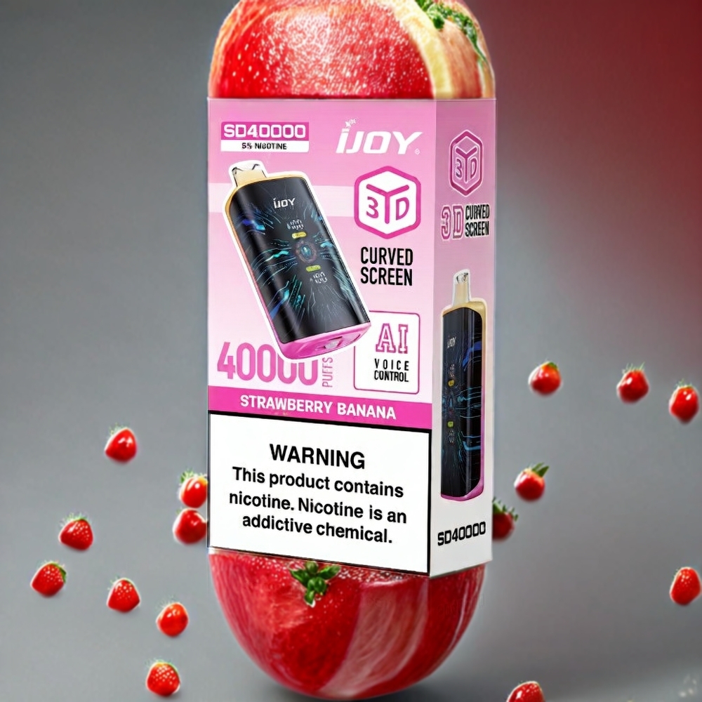 IJOY SD 40000 Puffs Engangs Vape Norge Engros – Jordbær Banan, 20ML E-væske, 750mAh Batteri, Type-C Lading, Justerbar Luftstrøm