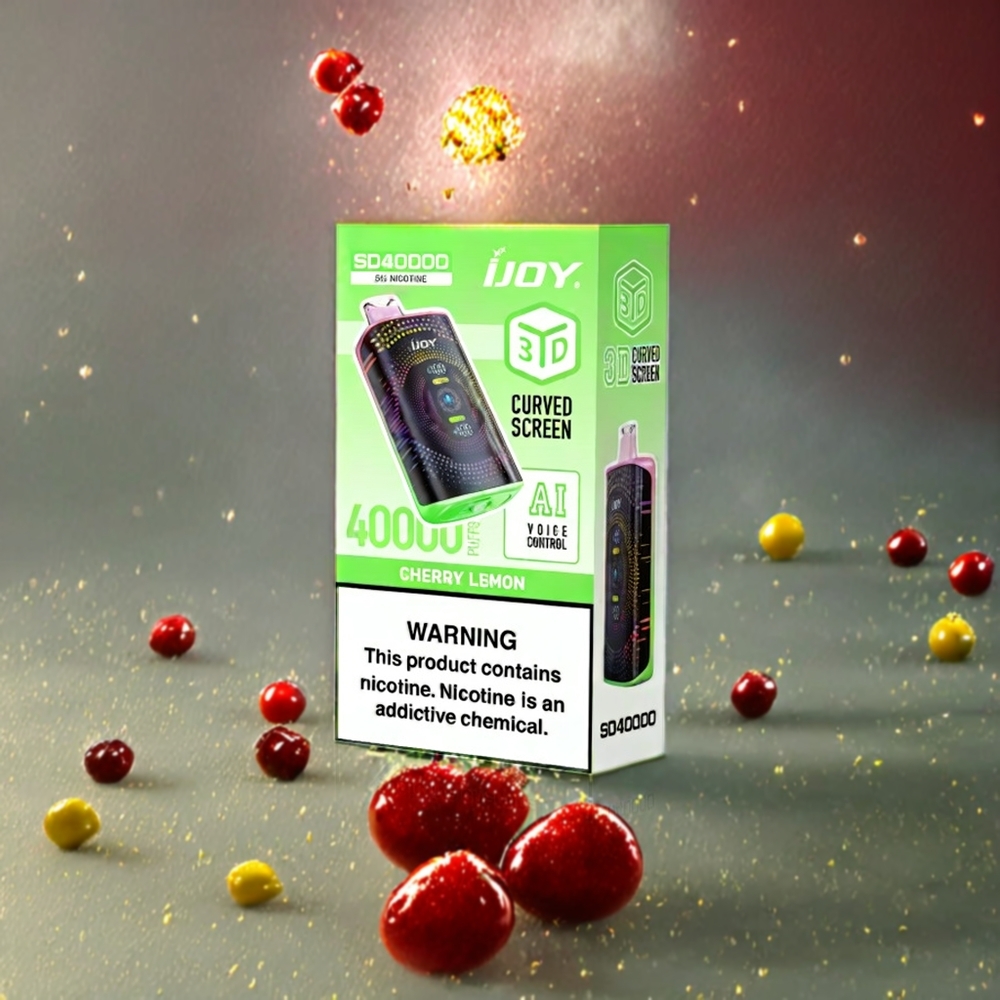 IJOY SD 40000 Puffs Norge Engros Engangs vape Kirsebær Sitron – 20ML, 5% Nikotin, 750mAh, Type-C Lading, Justerbar Luftstrøm